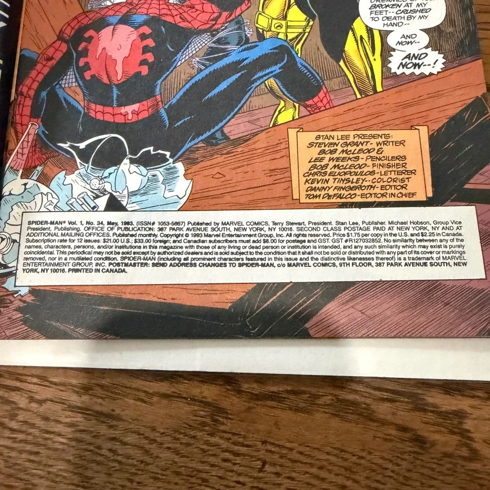 Spider-Man 33 34 Marvel Comics 1993 Punisher Vengeance Newsstand Edition Set